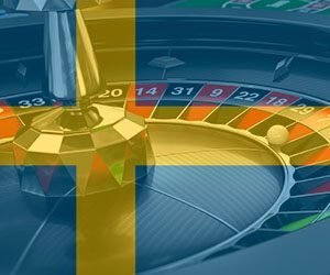 Rouletthjul med svensk flagga