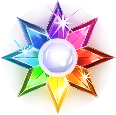 starburst stjärna med många färger